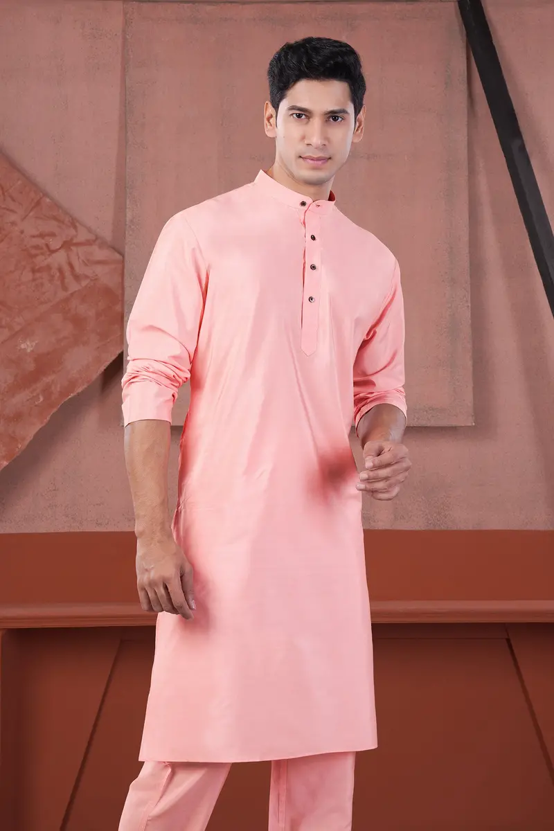 Blossom Pink Subtle Sheen Viscose Kurta Set 6
