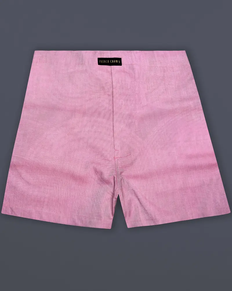 Blossom Pink Textured Oxford Premium Cotton Boxer 1