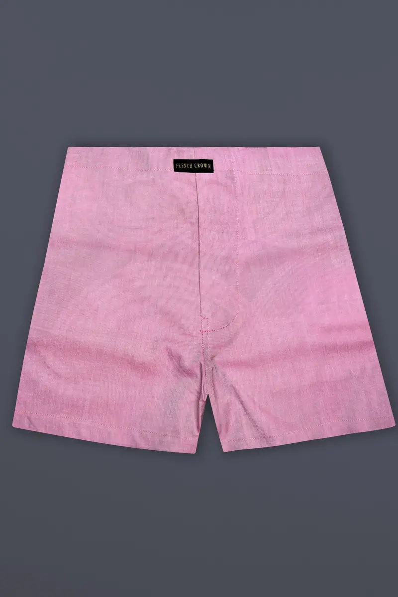 Blossom Pink Textured Oxford Premium Cotton Boxer 2