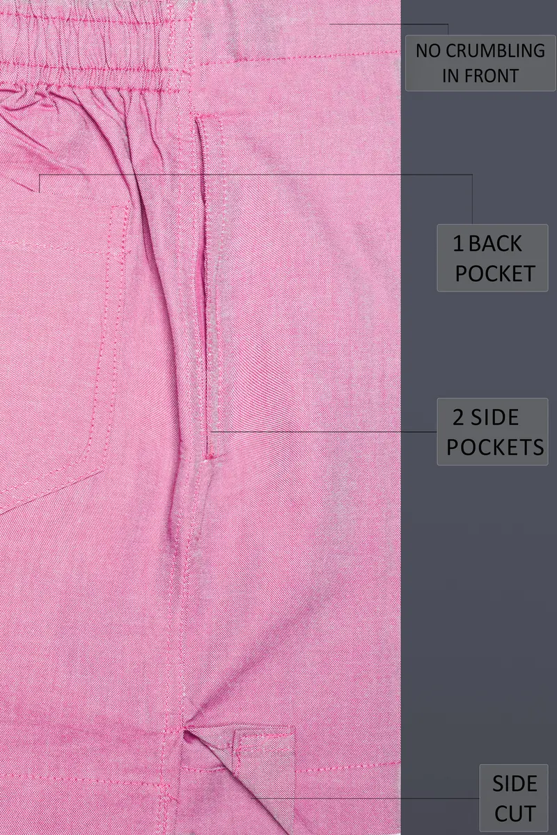 Blossom Pink Textured Oxford Premium Cotton Boxer 5