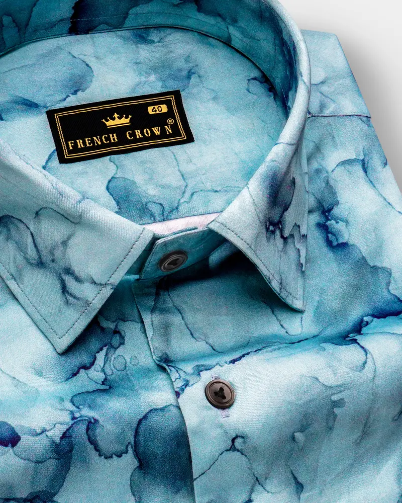 Blotica-Hippie Blue Printed Subtle Sheen Super Soft Premium Casual Shirt 1