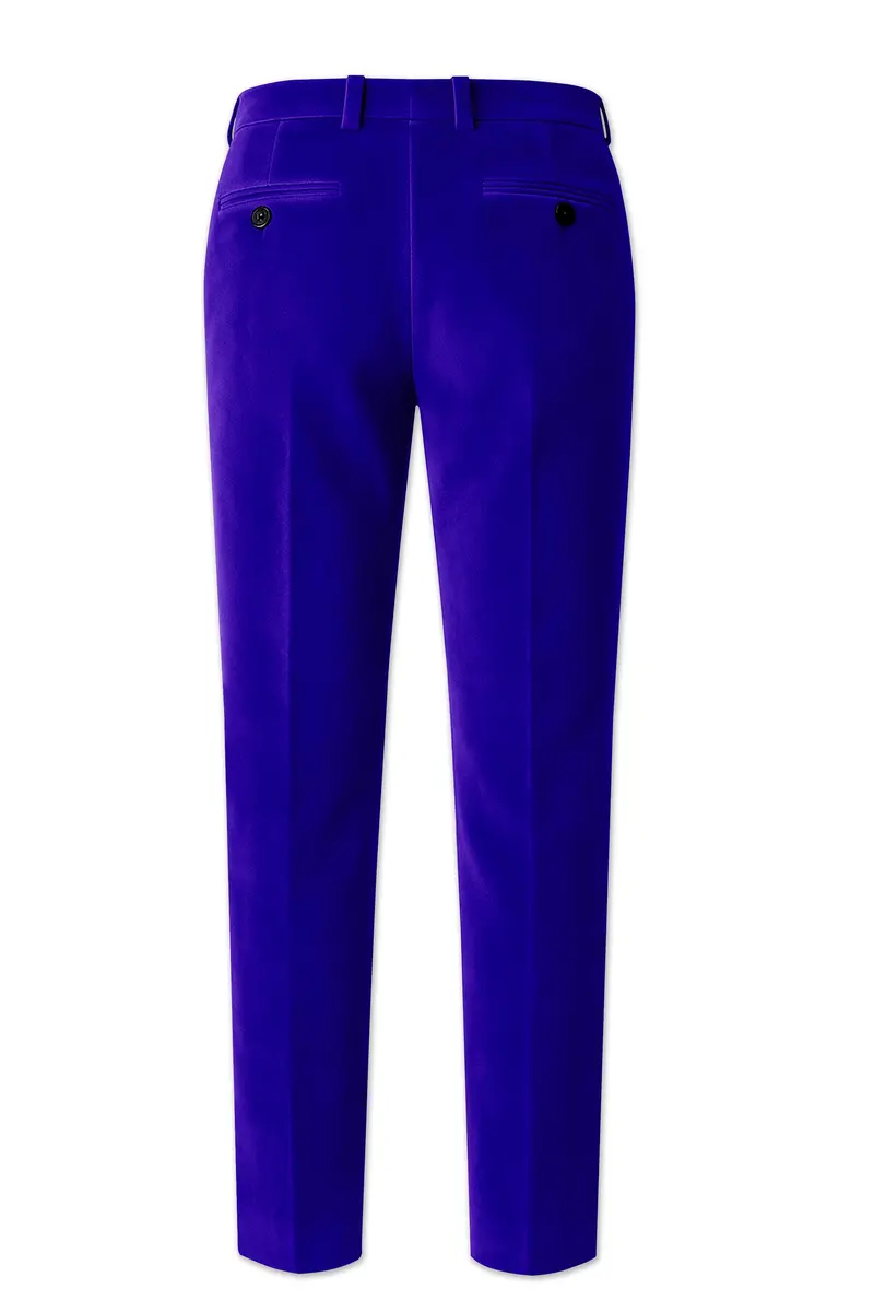 Blucrest-Ultramarine Blue Velvet Peak Lapel Tuxedo Suit 14
