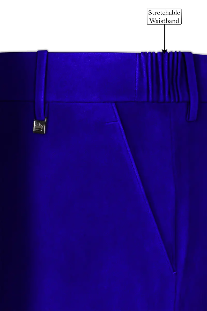 Blucrest-Ultramarine Blue Velvet Peak Lapel Tuxedo Suit 15