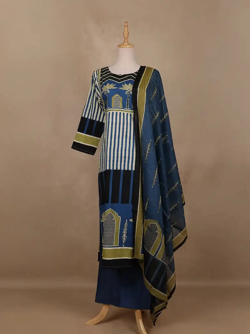 Blue Abstract Designed Salwar Suit 2