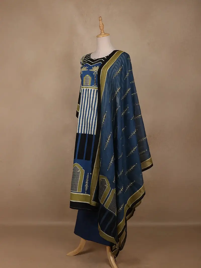 Blue Abstract Designed Salwar Suit 4