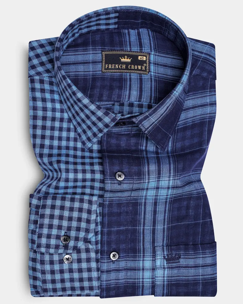 Blue And Pigeon Post Blue Royal Oxford Designer Shirt 1