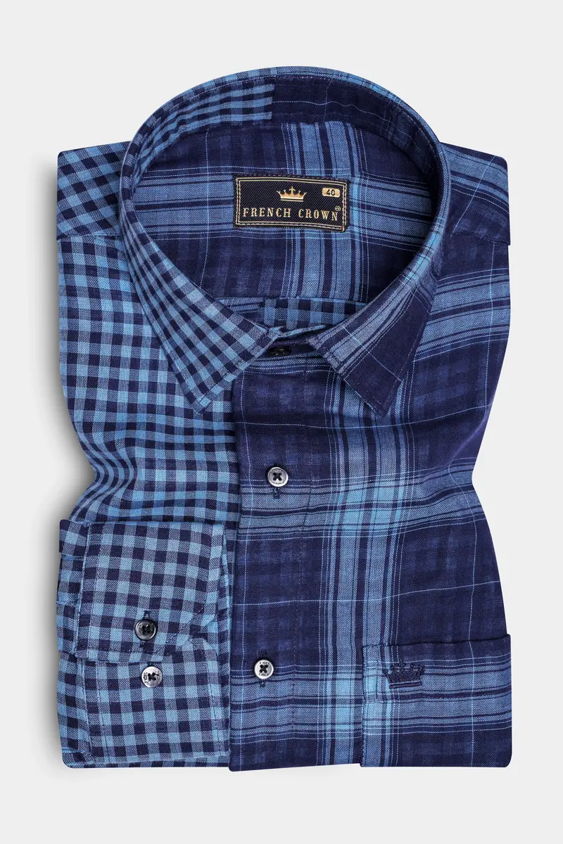 Blue And Pigeon Post Blue Royal Oxford Designer Shirt 2