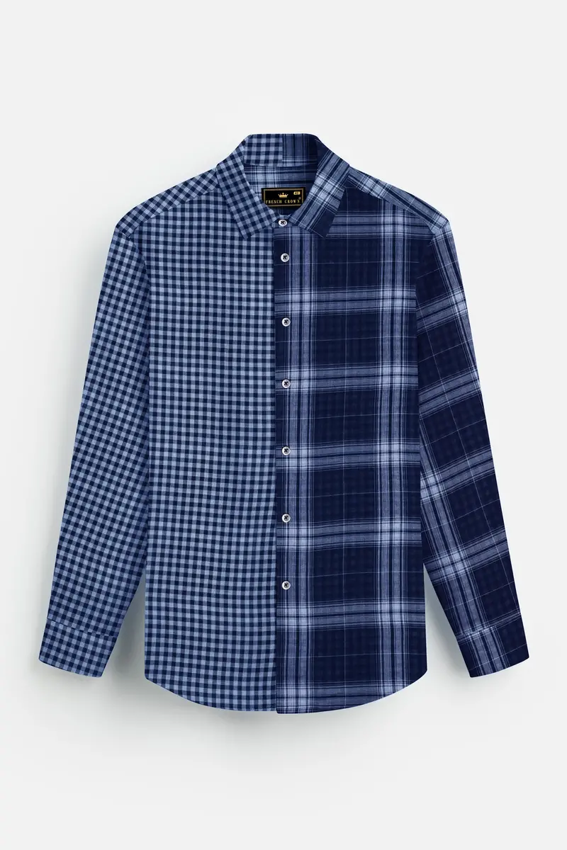 Blue And Pigeon Post Blue Royal Oxford Designer Shirt 4