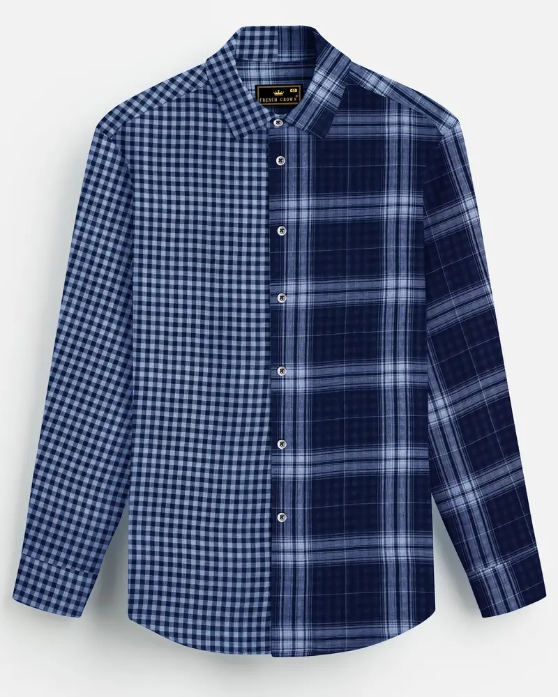Blue And Pigeon Post Blue Royal Oxford Designer Shirt 6