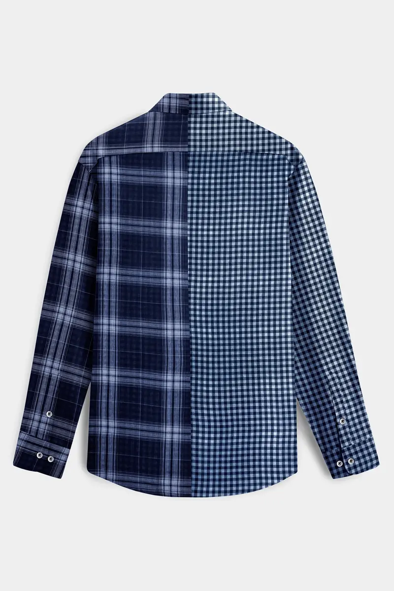 Blue And Pigeon Post Blue Royal Oxford Designer Shirt 8