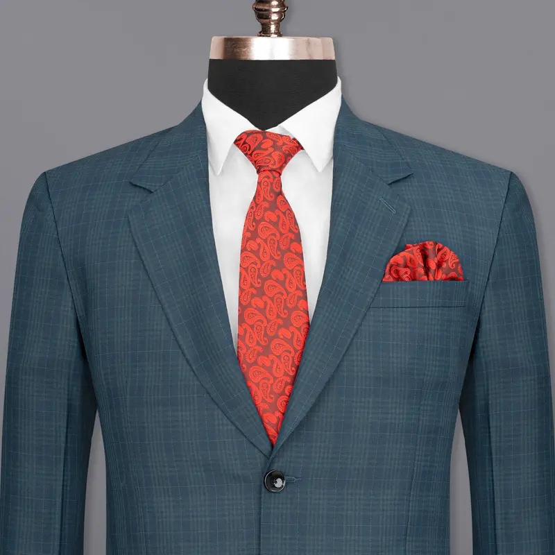 Blue Bayoux Checkered Wool Rich Blazer 1