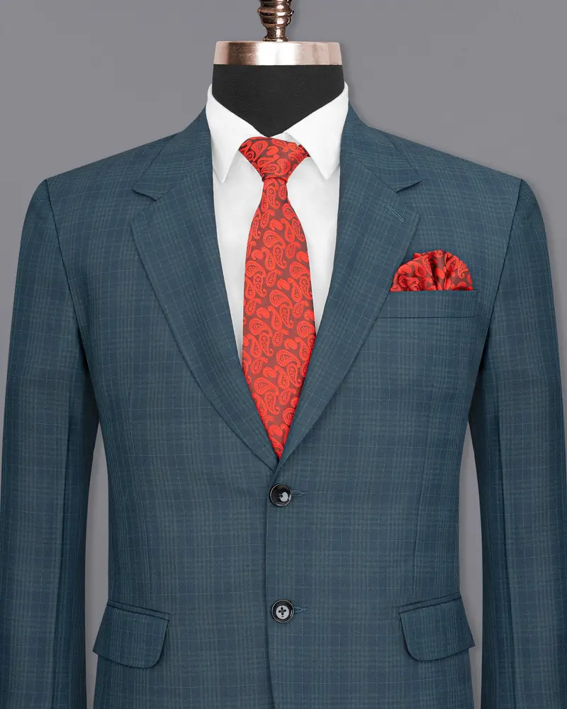 Blue Bayoux Checkered Wool Rich Blazer 2