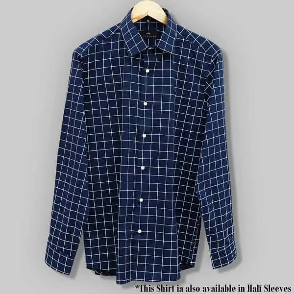 Blue Checked Soft Satin Shirt 1