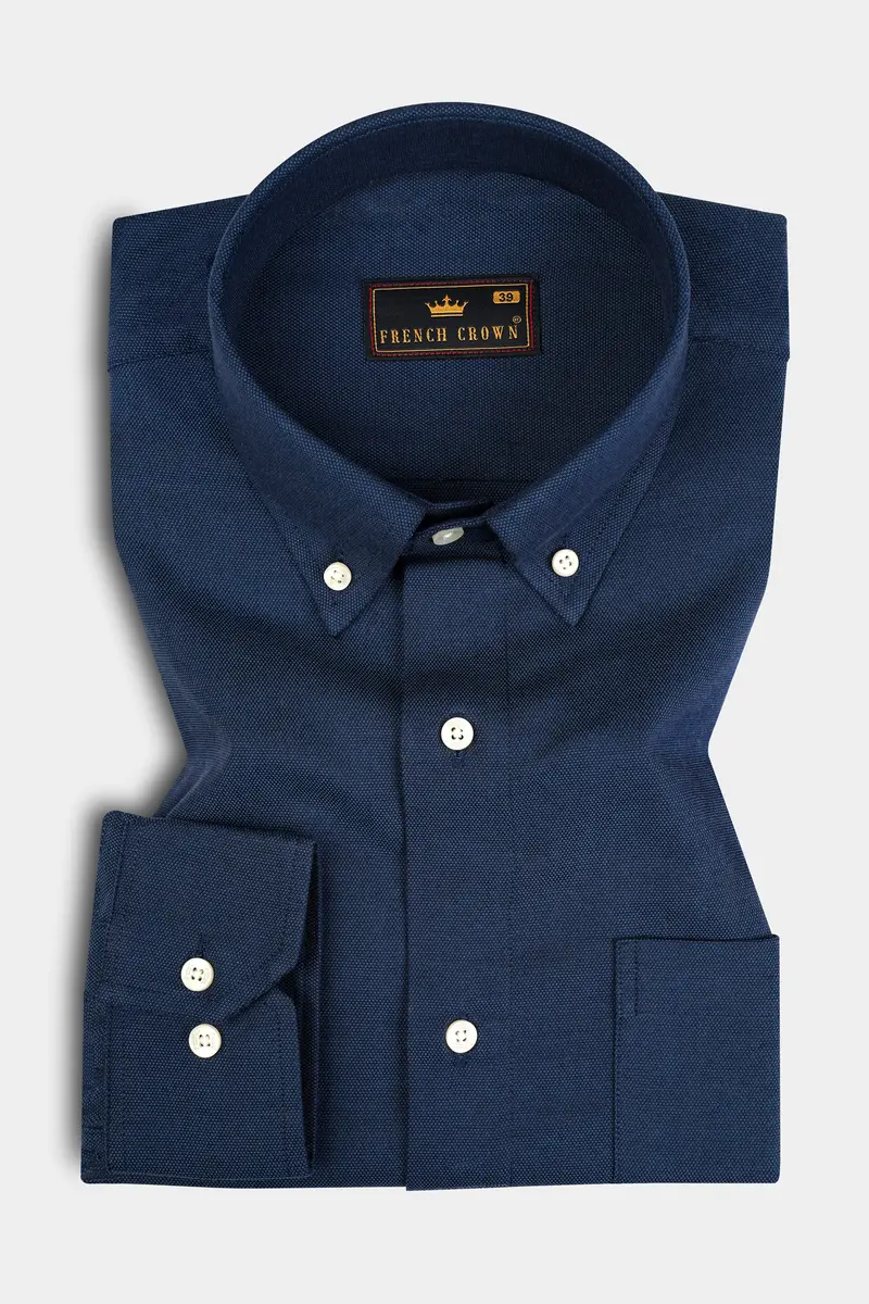 Blue Heavyweight Royal Oxford Shirt 3