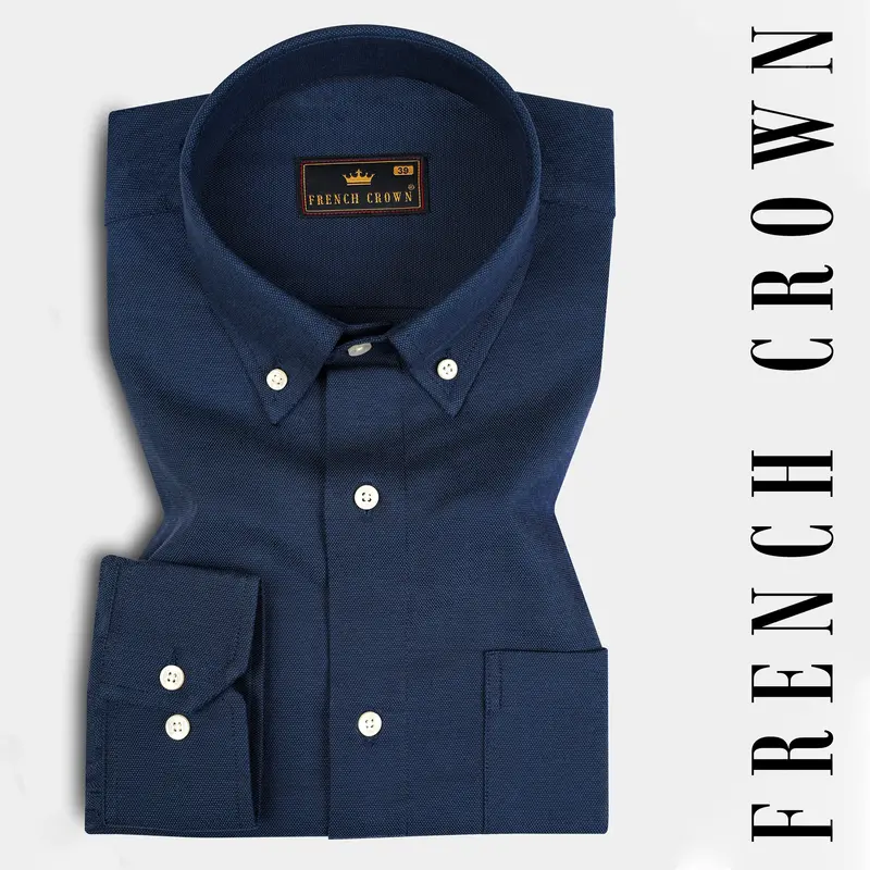 Blue Heavyweight Royal Oxford Shirt 7