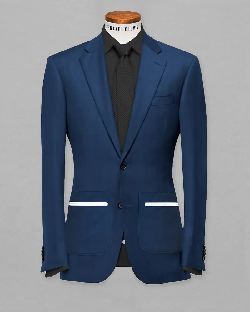 Blue Patch Subtle Sheen Pockets Performance Blazer 2