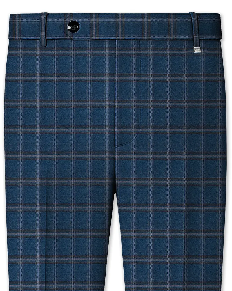 Blue Plaid Pant 1