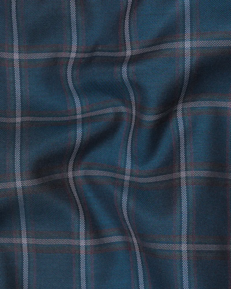 Blue Plaid Waistcoat 3