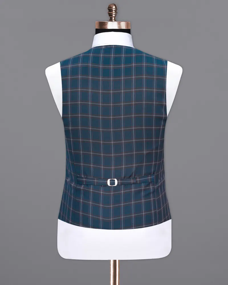 Blue Plaid Waistcoat 6