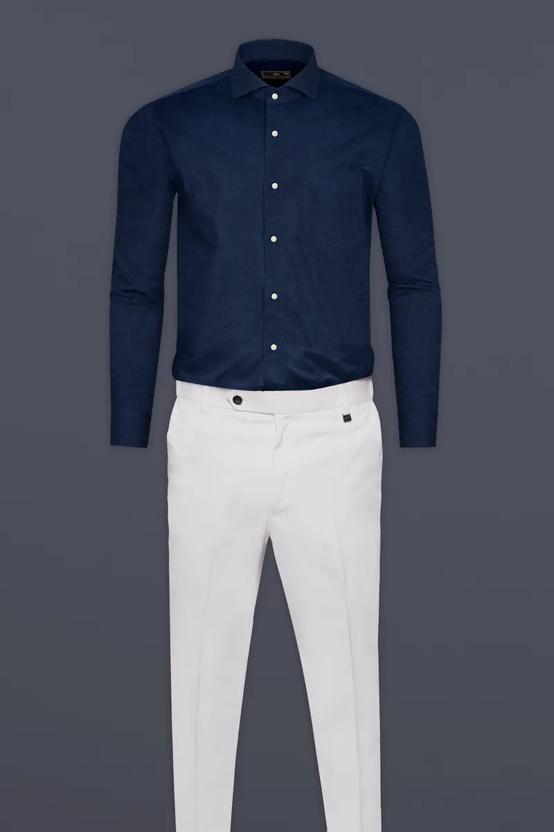 Blue Subtle Sheen Solid Super Soft Premium Cotton Shirt 6