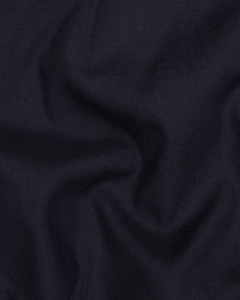 Blue Subtle Textured Wool Rich Pant 3