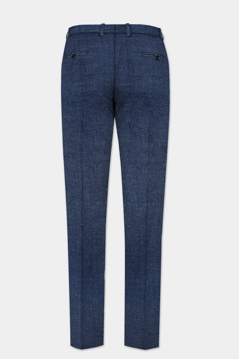 Blue Textured Tweed Wool Rich Patch Pocket Designer Sport Suit 14