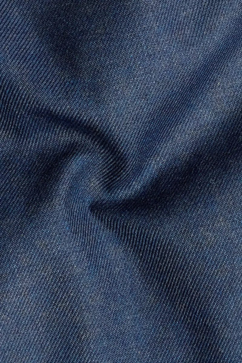 Blue Textured Tweed Wool Rich Patch Pocket Designer Sport Suit 3
