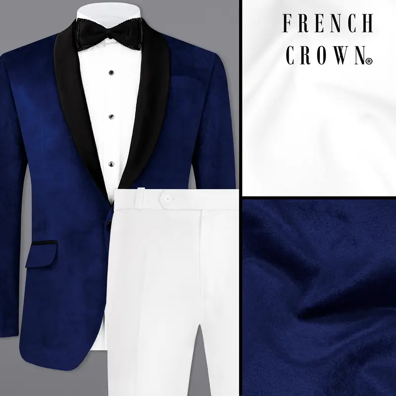 Blue Velvet Tuxedo Designer Suit 1
