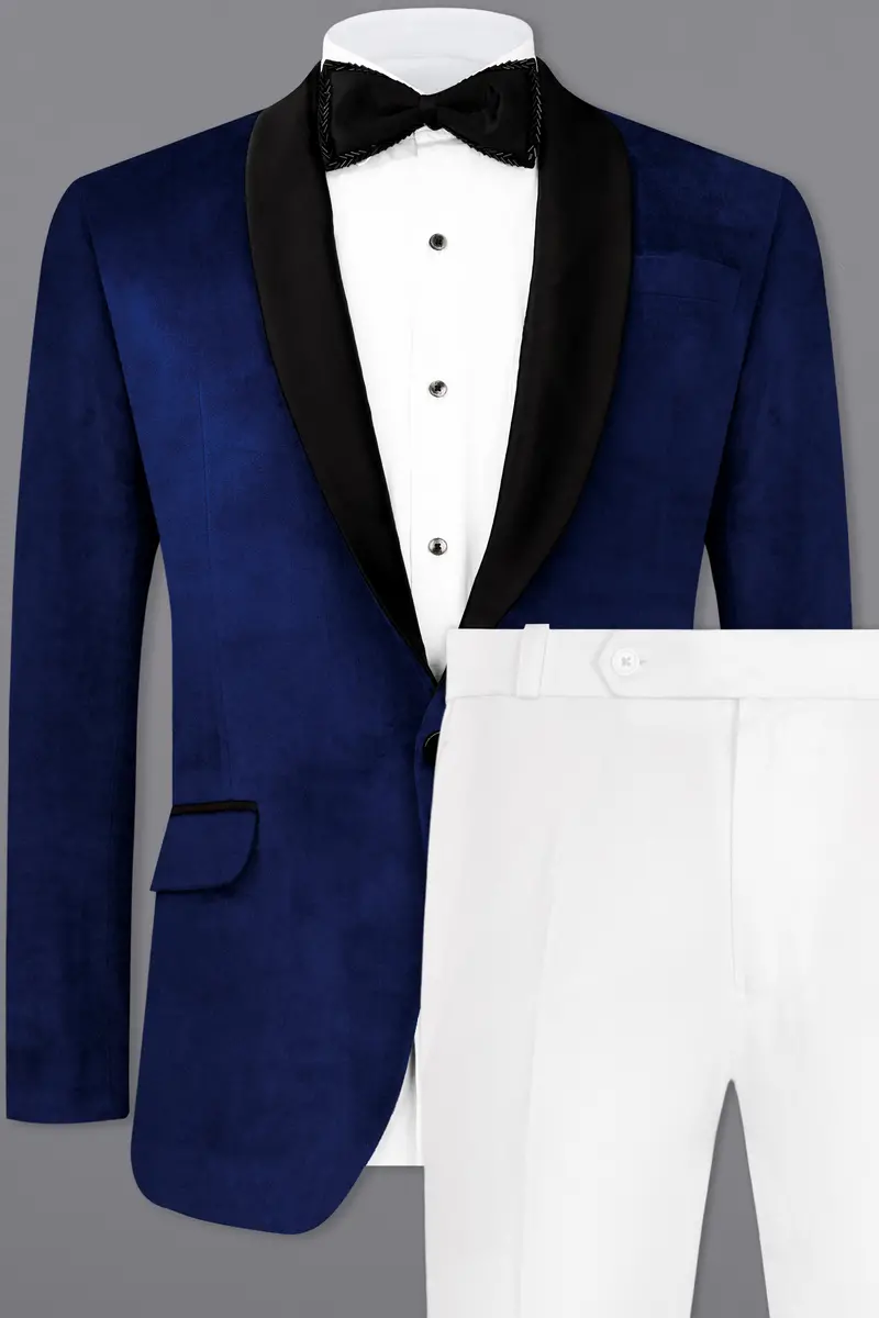 Blue Velvet Tuxedo Designer Suit 2