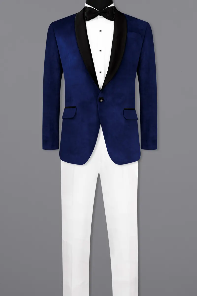 Blue Velvet Tuxedo Designer Suit 4
