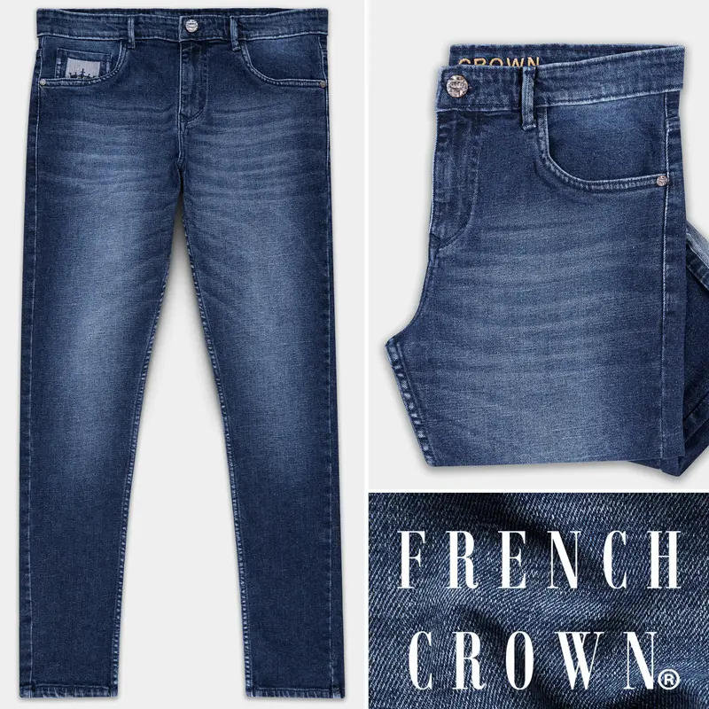 Blue Whiskering Wash Stretchable Denim 1