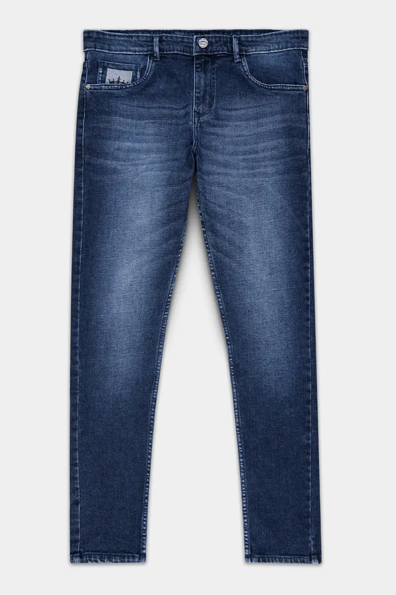 Blue Whiskering Wash Stretchable Denim 2