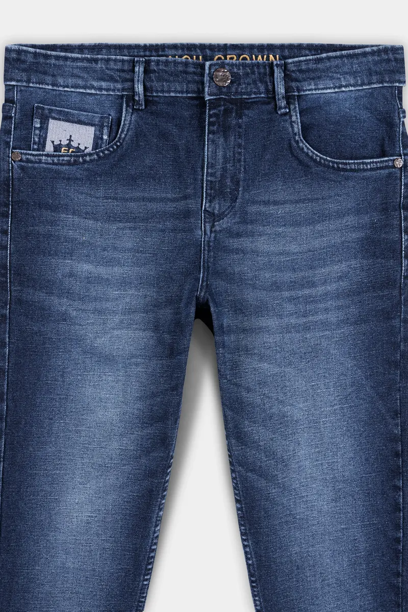 Blue Whiskering Wash Stretchable Denim 4