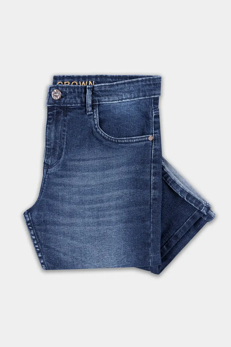 Blue Whiskering Wash Stretchable Denim 5