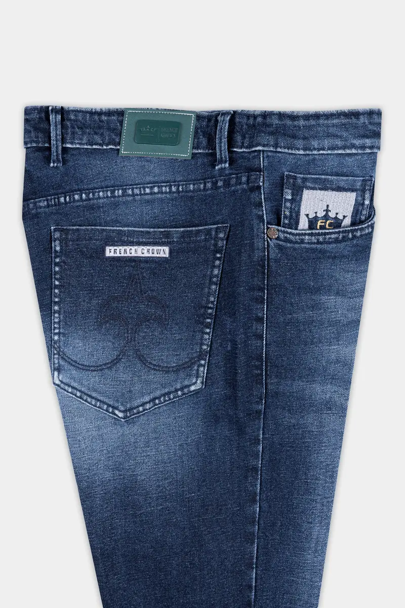 Blue Whiskering Wash Stretchable Denim 7