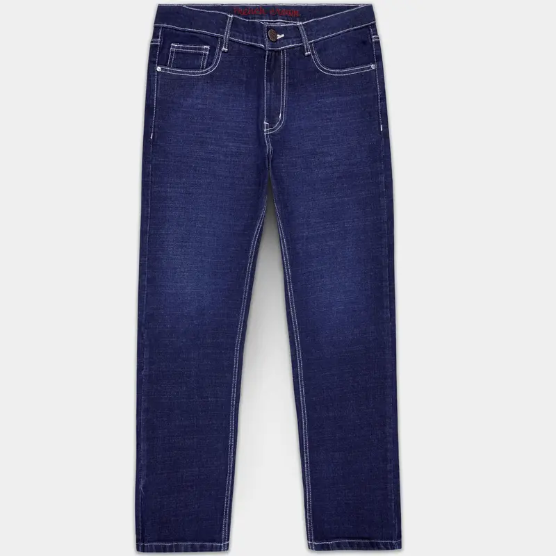 Bluenique-Lapis Blue Whiskering Washed Stretchable Denim 1