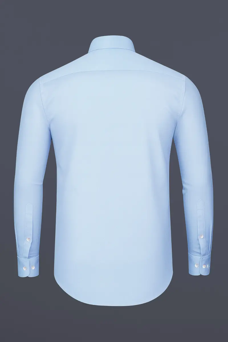 Bluessenza-Cornflower Blue Subtle Sheen Super Soft Premium Cotton Tuxedo Shirt 7