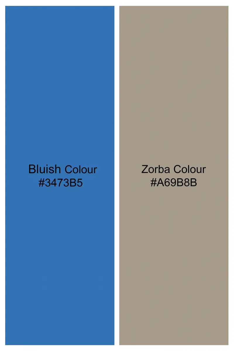 Bluish And Zorba Gray Azulejo Subtle Sheen Printed Super Soft Premium Cotton Shirt 7