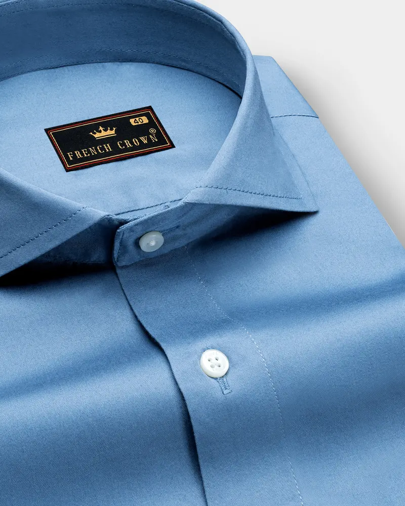 Bluish Cyan Blue Super Soft Premium Cotton Shirt 1