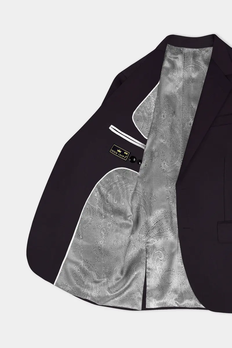 Bluish Wool Rich Single-Breasted Blazer 5