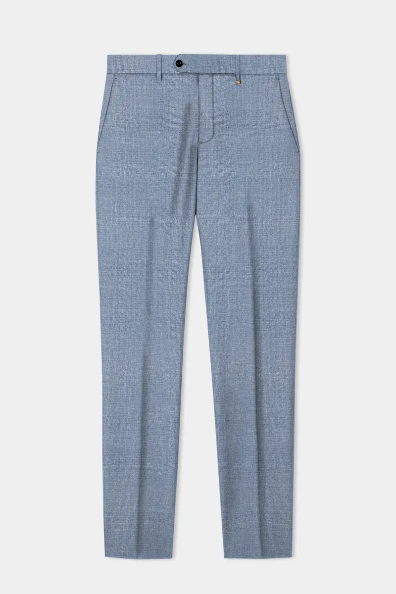 Bluish Wool Rich Single Breasted Suit 11