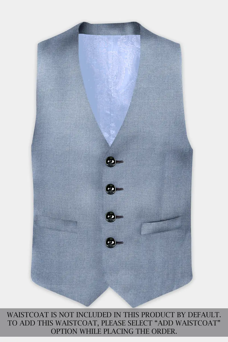 Bluish Wool Rich Single Breasted Suit 12