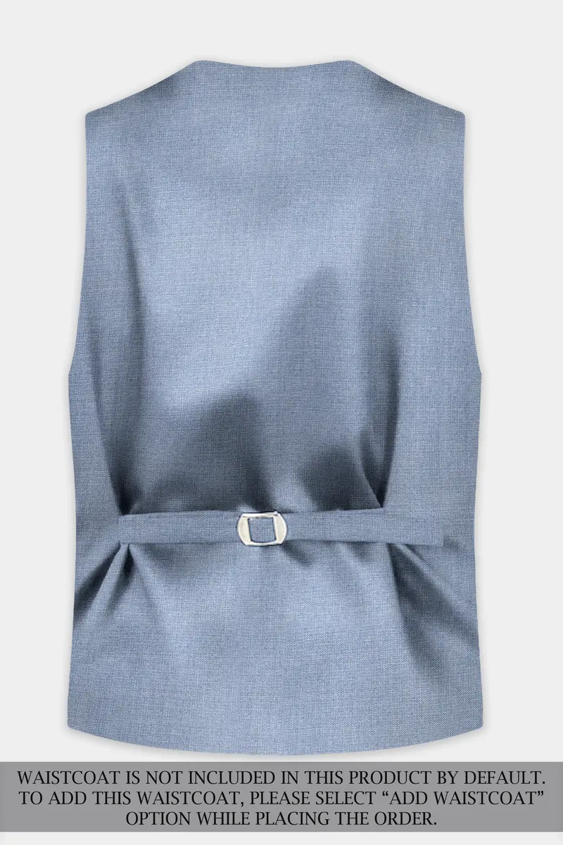 Bluish Wool Rich Single Breasted Suit 13