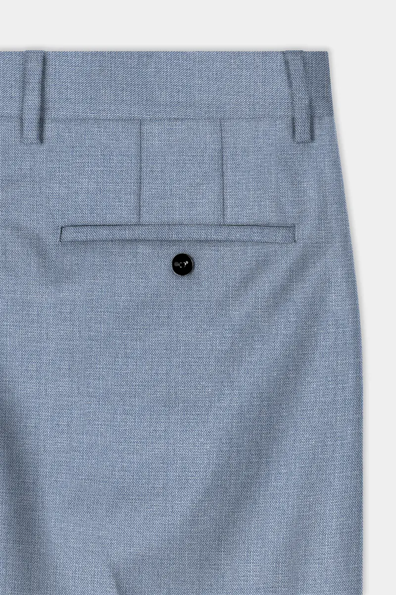 Bluish Wool Rich Single Breasted Suit 9