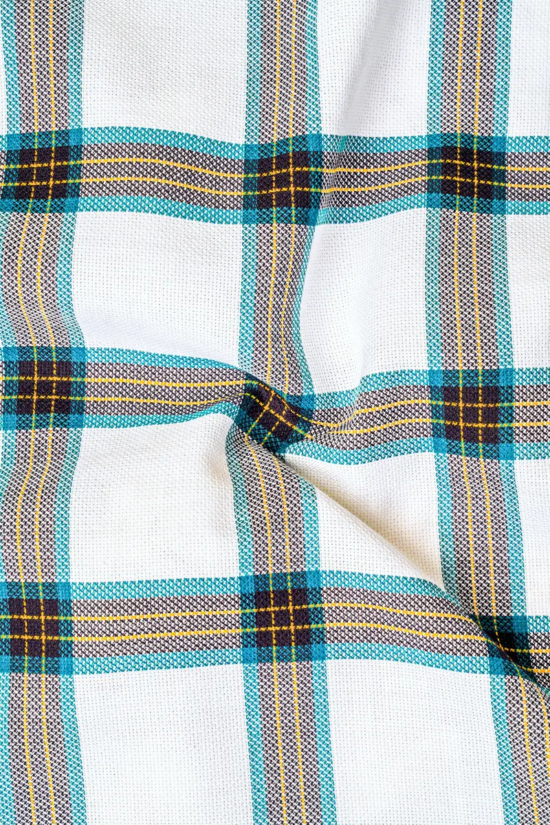 Blumine Blue And Bright White Premium Cotton Designer Shirt 3