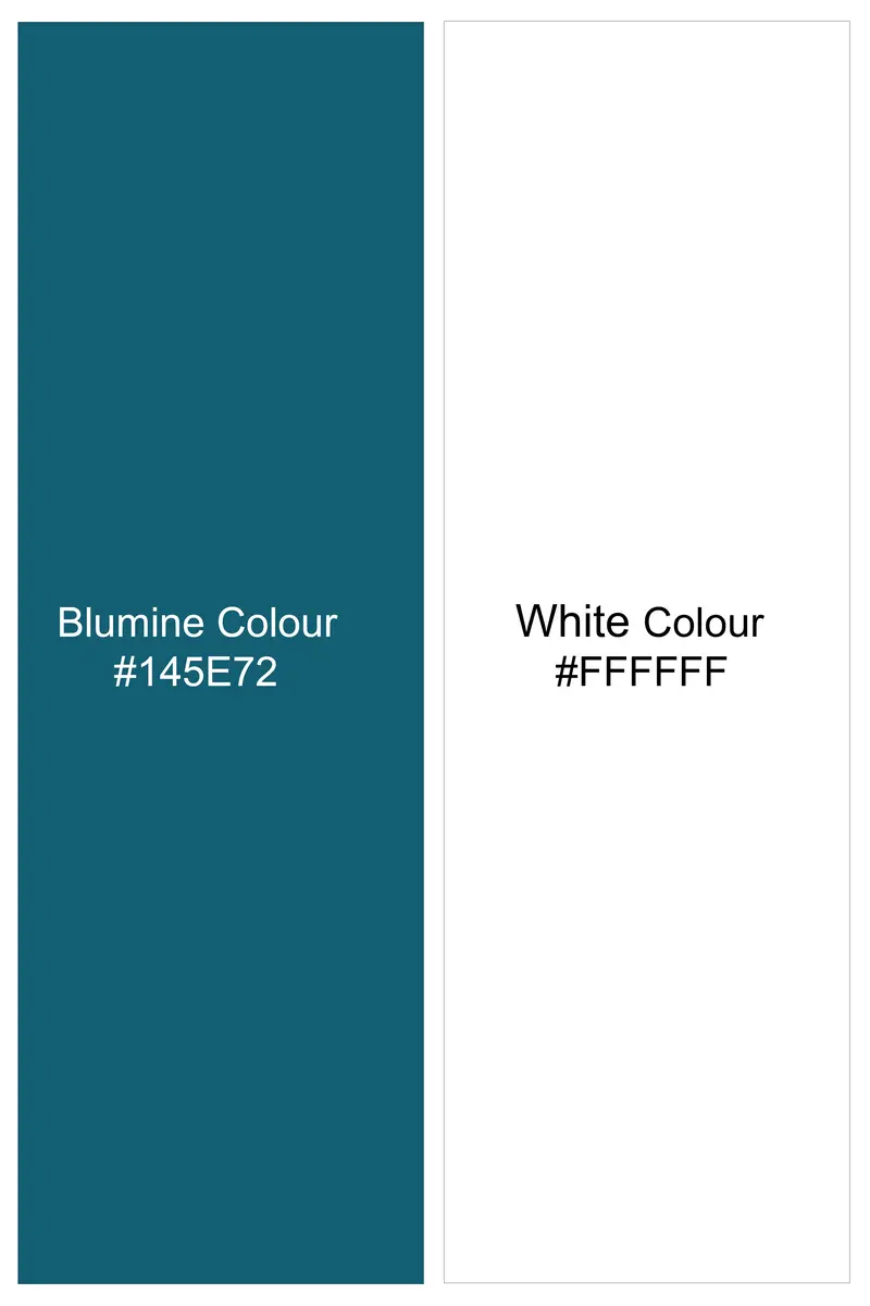 Blumine Blue And Bright White Premium Cotton Designer Shirt 8