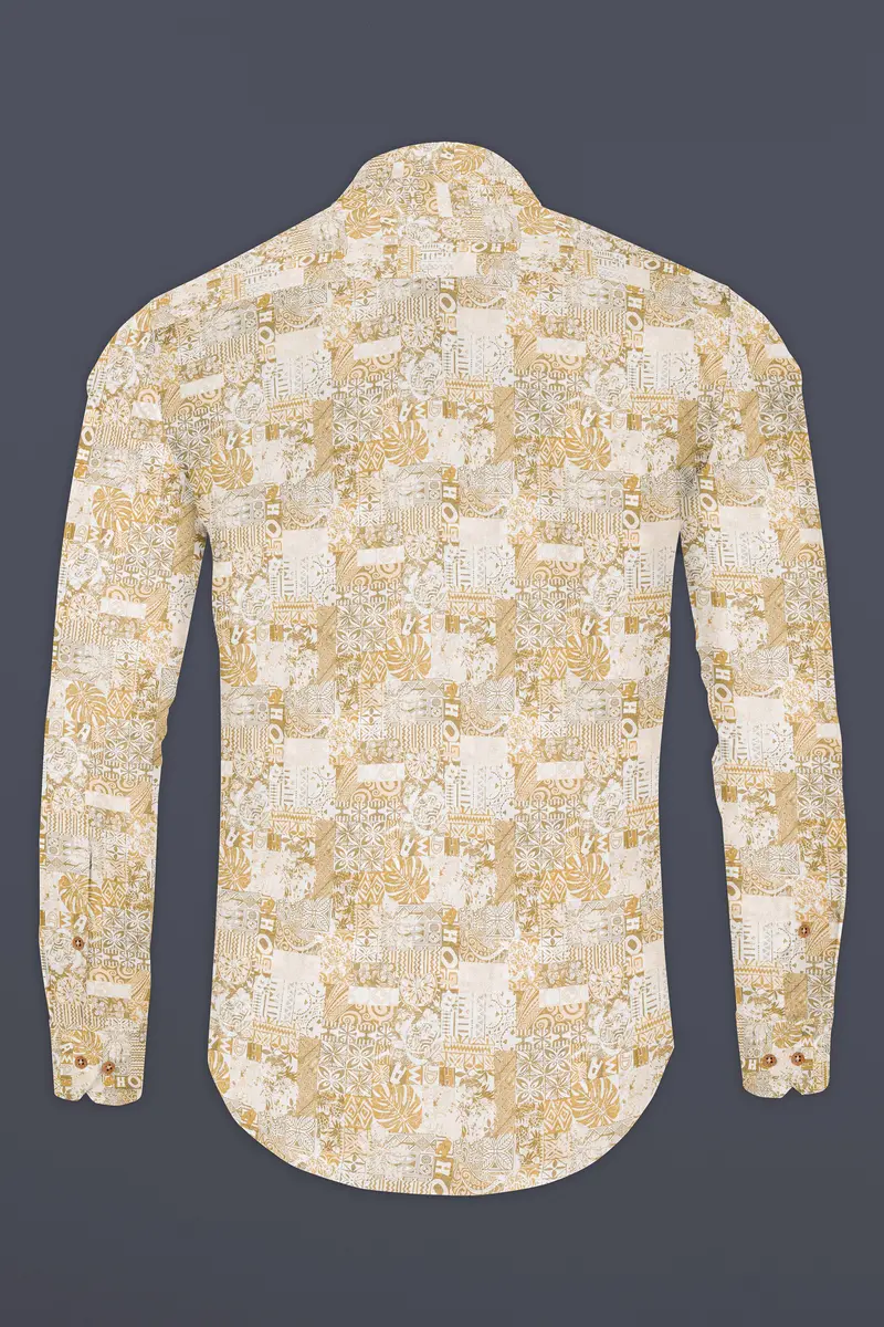 Blurry Wood And White Printed Premium Cotton Shirt 6