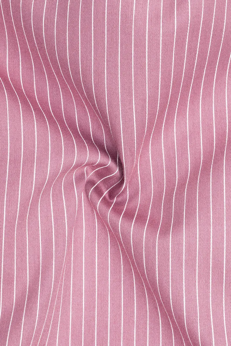 Blush-Bazaar Pink Pin Striped Subtle Sheen Soft Premium Cotton Dress Shirt 3