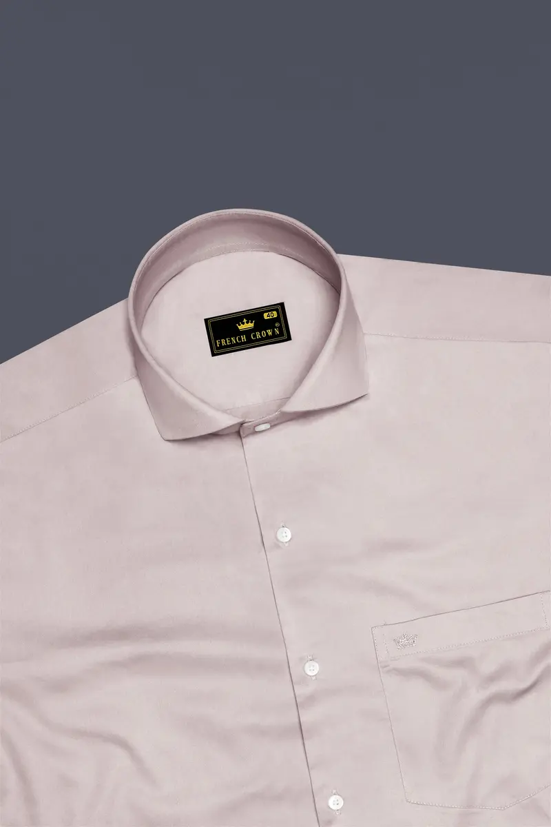 Blushoro-Clam Pink Subtle Sheen Super Soft Premium Cotton Cut Away Collar Dress Shirt 5