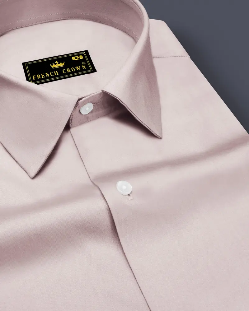 Blushoro-Clam Pink Subtle Sheen Super Soft Premium Cotton Dress Shirt 1